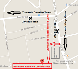 Map for Allensbury Resident Room